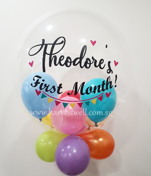 Customised First Month Baby Bubble Balloon